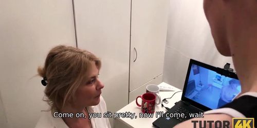 TUTOR4K. Man offered woman to get naked and do it with him cause he had dirt