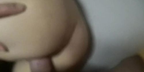 My stepbrother fuck me while I'm in bed, cum on my ass