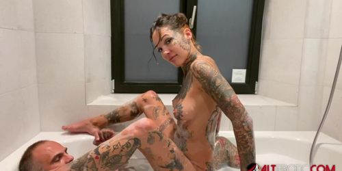 ALTEROTIC - Tattooed hottie Lucy ZZZ fucked hard in the bathtub