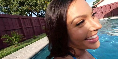 Husband Watches Bbc Fuck His Wife Rough In Their New Pool - Demi Diveena -