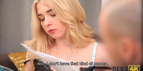 DEBT4k. Collector tracks down cute blond debtor and fucks her properly