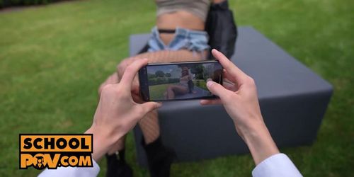 POV - Smoking hot schoolgirl Veronica Leal in anal screw fun
