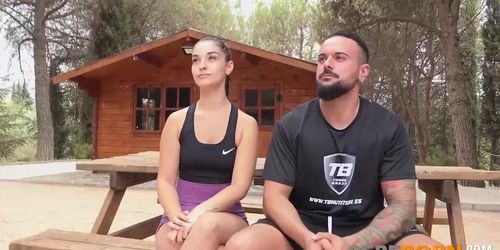 Hot couple and their OUTDOOR THREESOME: They love trying hardcore experiences!