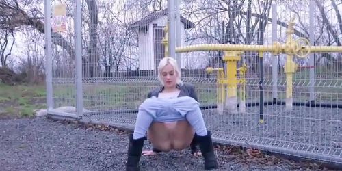 Beautiful Girl Pissing Outside