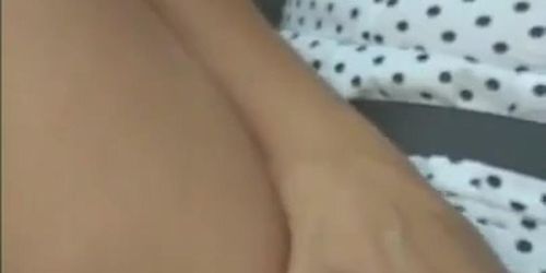 My wife masturbation in car