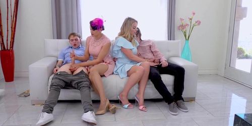 Swap Moms (Penny Barber And Blonde Mom) Use Sperm As Face Cream (Penny Play, Rachael Cavalli, Penney Play, Joshua Lewis)