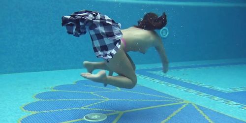 Hungarian naked Sazan Cheharda swimming teasing