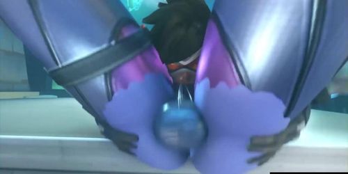 Tracer deepthroat blowjob Futanari Widowmaker SFM