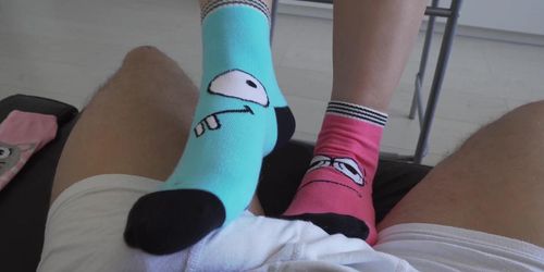 Stepsis Does Sockjob With Stepbrother For The First Time. (Sasha Bikeyeva)