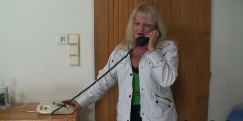 He picks up and fucks old blonde granny