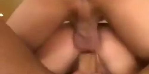 Gaping asshole for MILF during DP threesome with anal sex