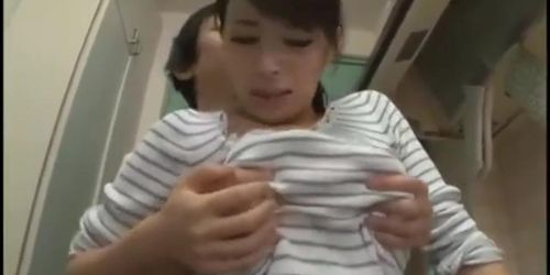 Asian stepmother are harassed by her son at home