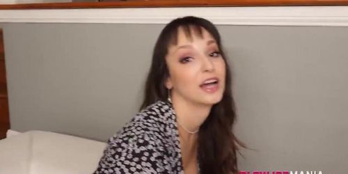 Sucking and stroking milf gets facial