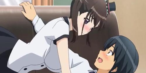 500px x 250px - Two cute maids with huge anime boobs give a titty fuck for facial