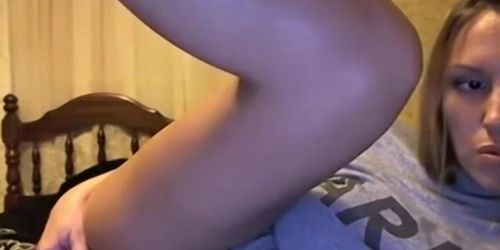 Big tit army wife masturbating with a toy on webcam