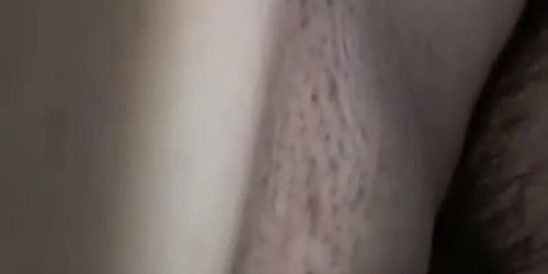 Rubbing my penis on my wife's fleshy pussy