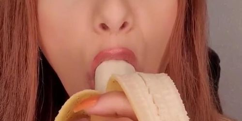 Beautiful Latina Throats Banana