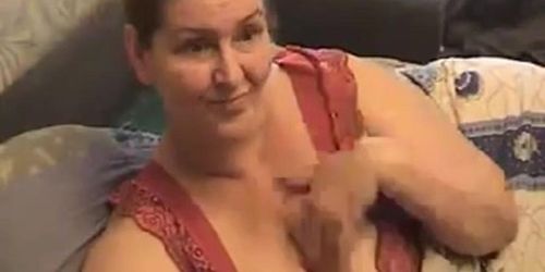 Real amateur old fat granny shows her saggy tits OlalaCam