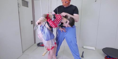 ASSYLUM - Tied up sub deepthroats dick