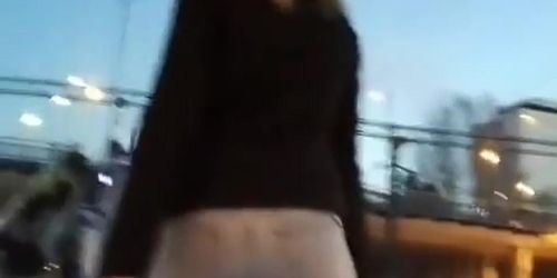 Girl with tight ass walking around