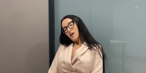 The Secretary Jerks Off A Wet Pussy Under The Table Right In The Office
