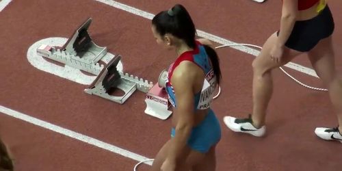 Athletic women warm up before a long race