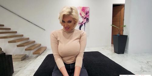 MILF stepmom Charli Phoenix sucking stepsons big dick exchange some cash