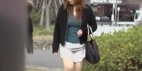 Japanese girl had a rough time escaping skirt sharks