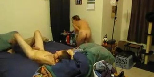 Takes off the condom