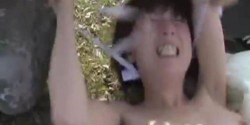 Sharking video of beautiful Asian slapper acting naughty in the public