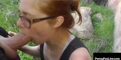 Redhead Traveler Penny Pax Pounded By Big Dick Outdoors!
