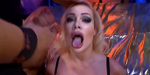 Extreme bukkakes on busty blonde milf Chessie Kay