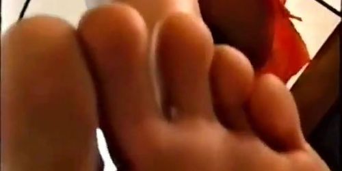 Lovely ebony woman's feet POV