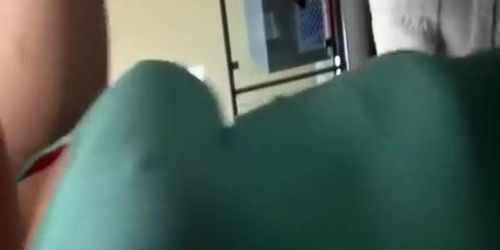 Milf exercising with rough nipples