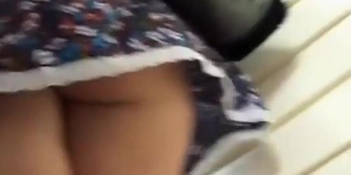 Pink panties and ass upskirted