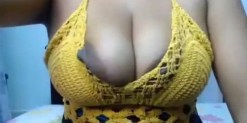 Mature huge boobs with big brown nipples areolas, close-up