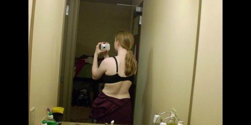 Red Head Teen With Big Tits Mirror Selfies