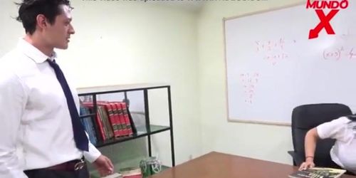 She is the new teacher and he does not miss the opportunity to fuck her rough