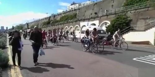 Rare footage of the world naked bike ride