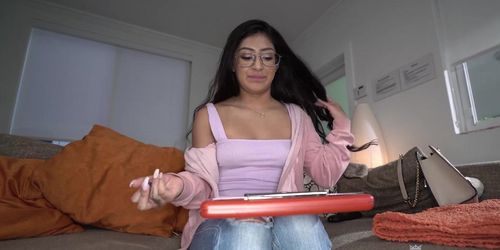 Brace Face Amateur with Glasses Tries Out for Porn (Binky Beaz)