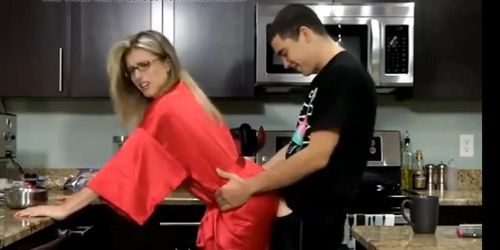 Son fuck step mother in kitchen full hot