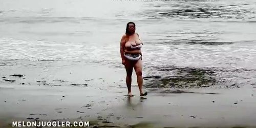 Huge boobs BBW beauty emerges from the sea (Beauty Dior, Kore Goddess, Ursula Andress)