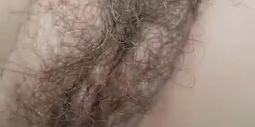 Amateur wife takes thick dick in big wet hairy pussy