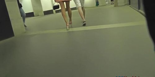 Upskirt ass video with chick in classic panties (Seen this)