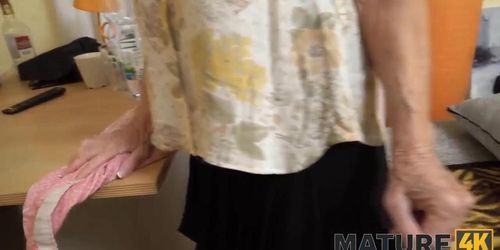 MATURE4K. Woman is old but still wants to fuck, so boss fucks her