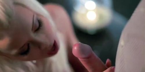 Incredible Blonde MILF Gives Erotic Sensual CFNM Blowjob