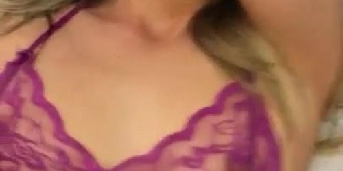 purple satin lingerie panties thong pre fuck