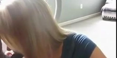 Lovely blonde filmed sucking BBC by husband