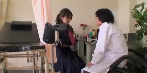 Saki gets her twat examined by gynecologist in voyeur film