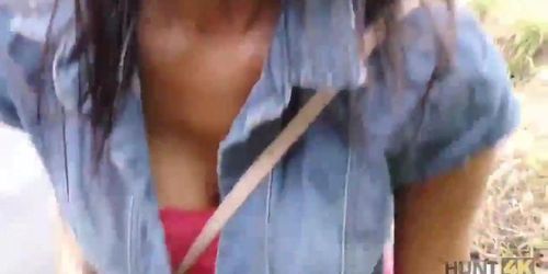 HUNT4K. Pickup and hot sex for money in public under the bridge